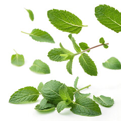 Naklejka premium set of green leaves