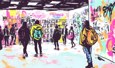 Teen and Family Shopping Adventures in Vibrant Markets and Urban Settings, Candid Moments in Diverse Locations