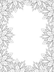 All these designs are hand-drawn and unique 
Flower Border is a Beautiful black-and-white illustration for aadult coloring book,
This is a printable Beautiful Zentangle Coloring page for KDP Interior,