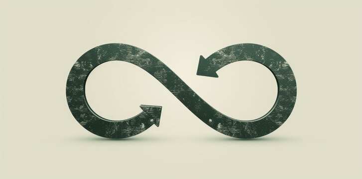 circular economy arrow process icon green business environment endless loop recycling resource sustainability eco-friendly industrial reuse concept