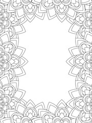 All these designs are hand-drawn and unique 
Flower Border is a Beautiful black-and-white illustration for aadult coloring book,
This is a printable Beautiful Zentangle Coloring page for KDP Interior,