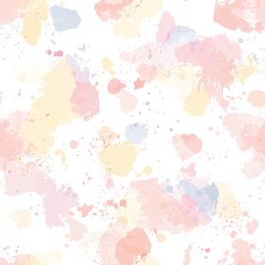 seamless pattern of soft pastel watercolor splashes, creating a dreamy and serene atmosphere
