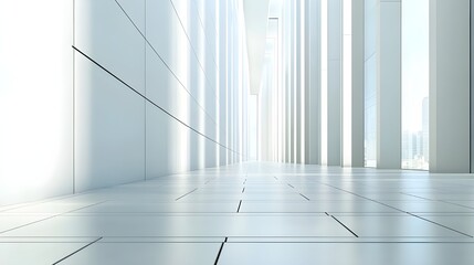 Obraz premium Contemporary Hallway with Smooth White Walls.