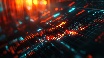 Obraz premium Exploring the intricacies of a stock market exchange interface through detailed computer visuals