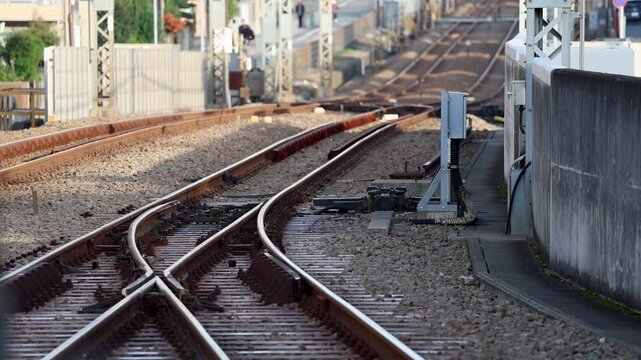 鉄道、電気転てつ器の転換、定位から反位へ。