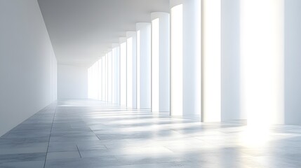 Obraz premium Serene Hall with White Columns.