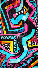 Obraz premium Surreal Pop Art with 3D Geometric Shapes and Glossy Graffiti Texture