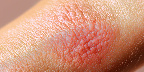 Fototapeta premium Skin showing an irritation, redness, and swelling on arm