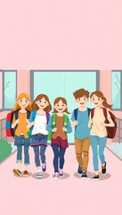 Obraz premium Back-to-School Group of Children