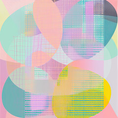 Minimalist Pop Art with Crisp Shapes in Soft Pastel Colors
