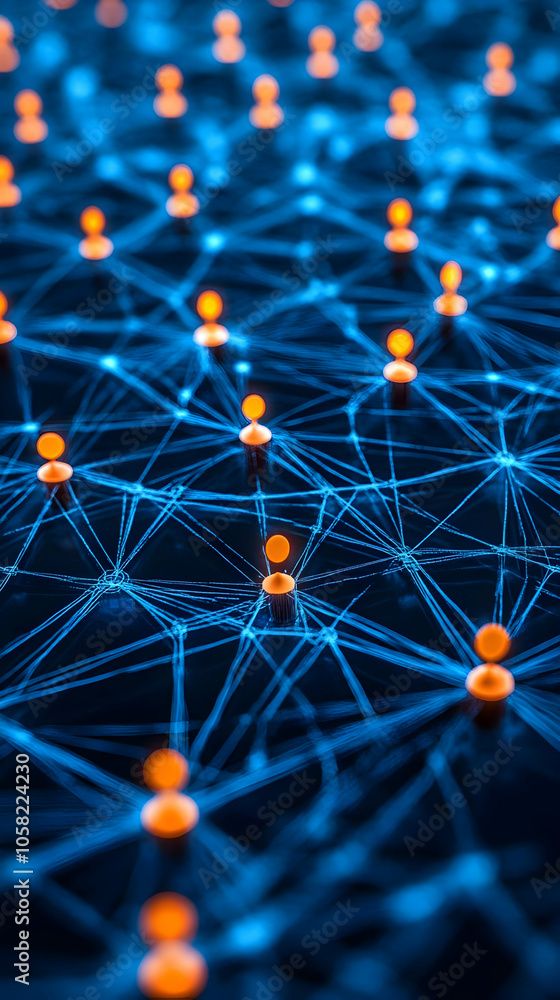 Poster abstract background network connection 3d illustration