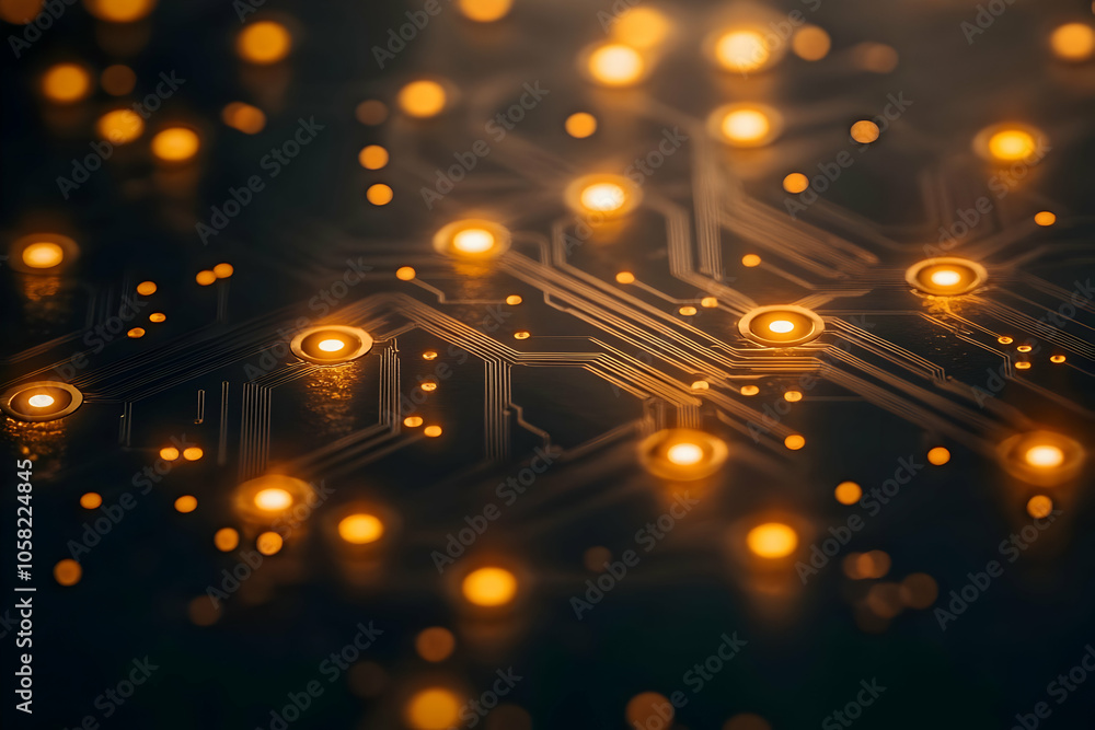Poster abstract background of illuminated circuit board
