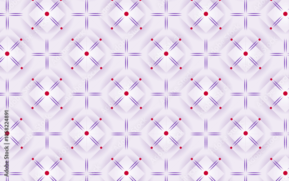 Poster seam less geometric pattern with circle and double line shape | texture background design | red-viol