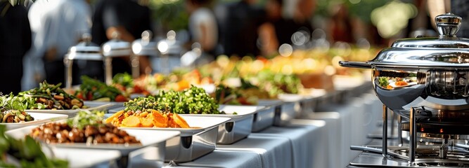 Wedding Reception Buffet An Array of Tasty Wedding Buffet Dishes Set at a Beautifully Decorated Table
