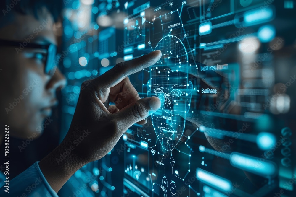 Poster global human resource management and social network connection for business recruitment and team bui