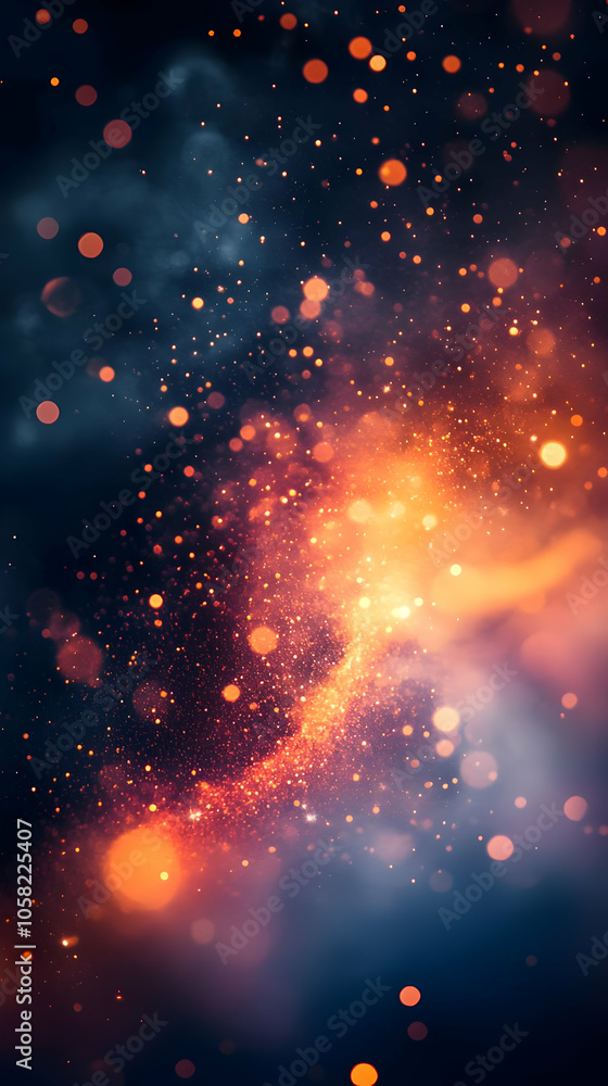 Poster abstract background of sparkling lights and bokeh effects