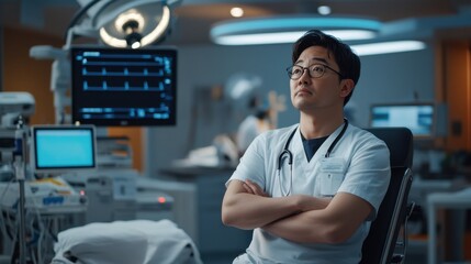 Asian Medical Professional in Emergency Setting