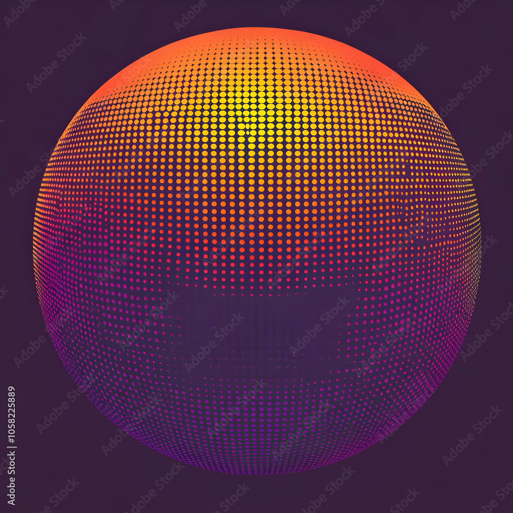 Poster Abstract Sphere Background - Halftone Dotted Pattern