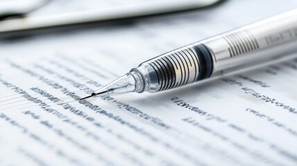 Closeup of a Mechanical Pencil on Paper