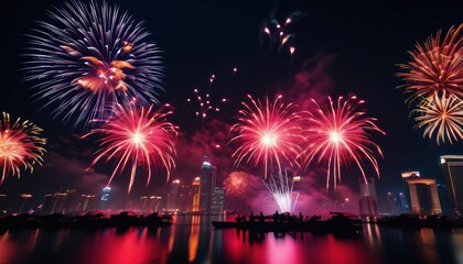 Fototapeta premium Vibrant fireworks