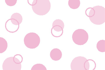 ピンクのかわいい水玉背景イラスト