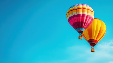 Fototapeta premium Colorful Hot Air Balloons in Clear Blue Sky