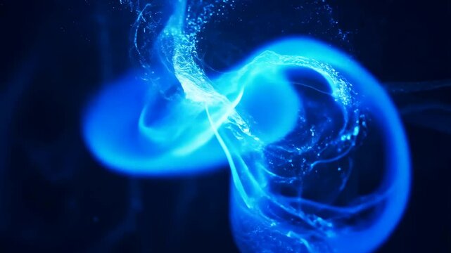 マジカルなエネルギーに輝く抽象的な青い液体水1