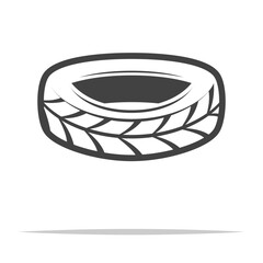 Rubber tire outline icon transparent vector isolated