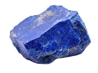 Lapis lazuli mineral specimen on a white isolated background.