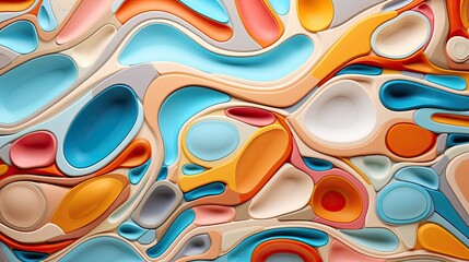 Abstract mosaic pattern with various shapes and sizes, creating a complex and visually engaging design.