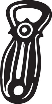 recommend clip art: Bottle Opener Silhouette line art vector illustration on white background