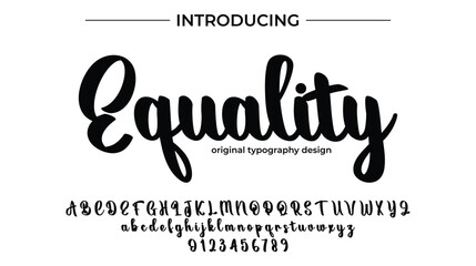 Equality Font Stylish brush painted an uppercase vector letters, alphabet, typeface