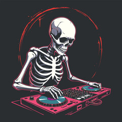 Skeleton DJ T-Shirt Design – Cool Music and Skull Graphic