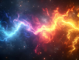 Cosmic Energy Abstract Background - Blue and Red Nebula