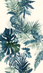 Whimsical Floral and Foliage Designs seamless pattern: Playful Doodles, Geometric Leaves, and Elegant Wildflowers in Bold and Soft Color Palettes.