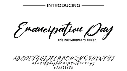 Emancipation Day Font Stylish brush painted an uppercase vector letters, alphabet, typeface