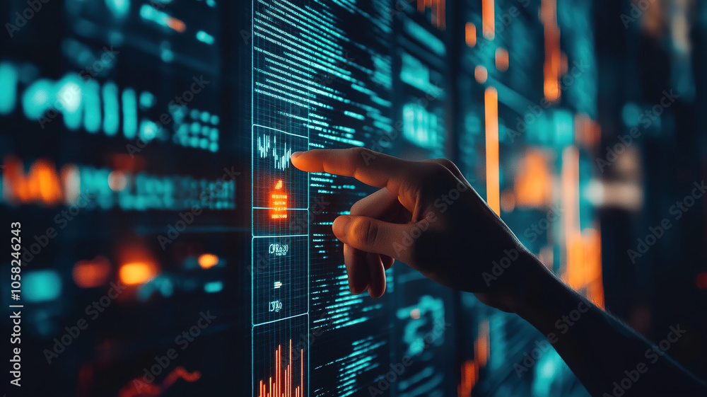 Poster visualizing the complexities of trading orders in the cryptocurrency and stock investment space
