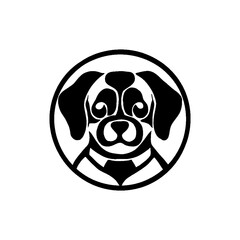 dog line art icon illustration
