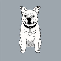 dog hand drawing illustration