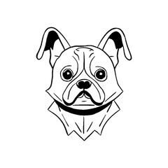 dog head line art illustration