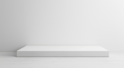 empty white box podium