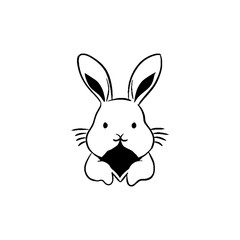 rabbit line art hand drawing illustration