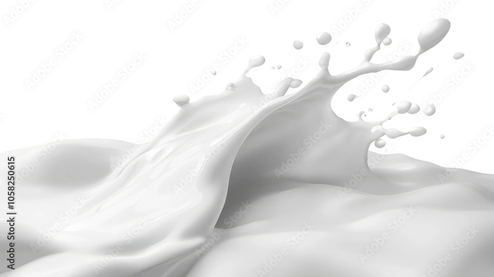 Poster a dynamic splash of milk creates a captivating wave against a transparent background, showcasing its