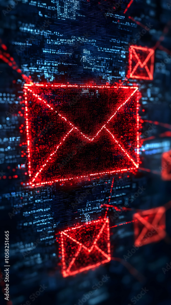 Poster digital email illustration: data security in a network