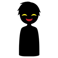 悪人イメージの黒いシルエットの人物の素材