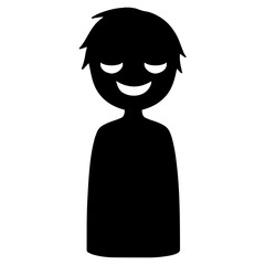 悪人イメージの黒いシルエットの人物の素材