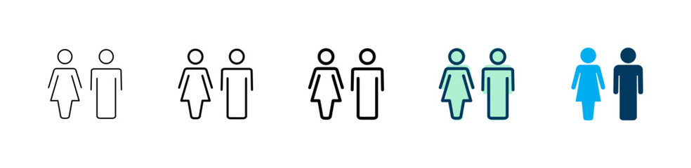 Man and woman icon logo design. male and female sign and symbol. Girls and boys