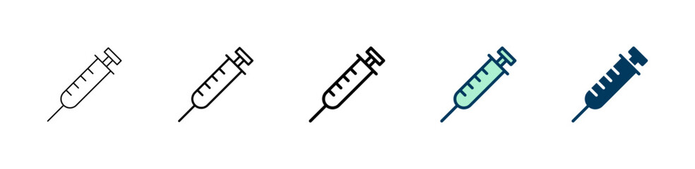 Syringe icon logo design. injection sign and symbol.vaccine icon