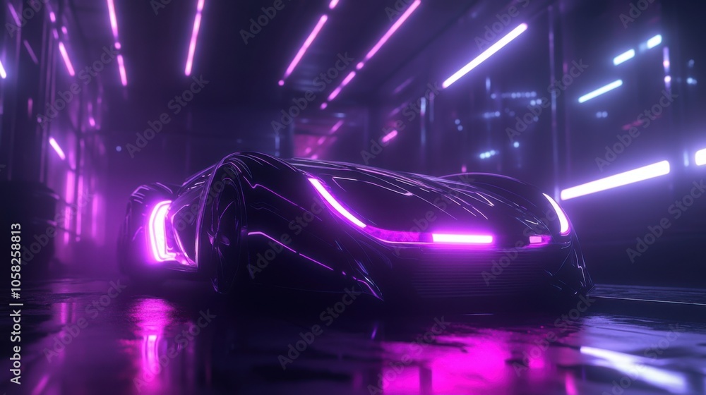Poster 3d glow effect of a high-tech gadget with dynamic, pulsating lights and sleek, reflective