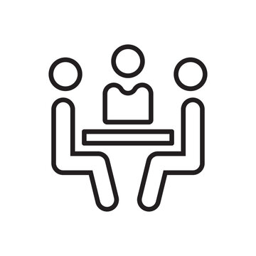 recommend clip art: Sitting group meeting discussion outline sign isolated icon graphic vector